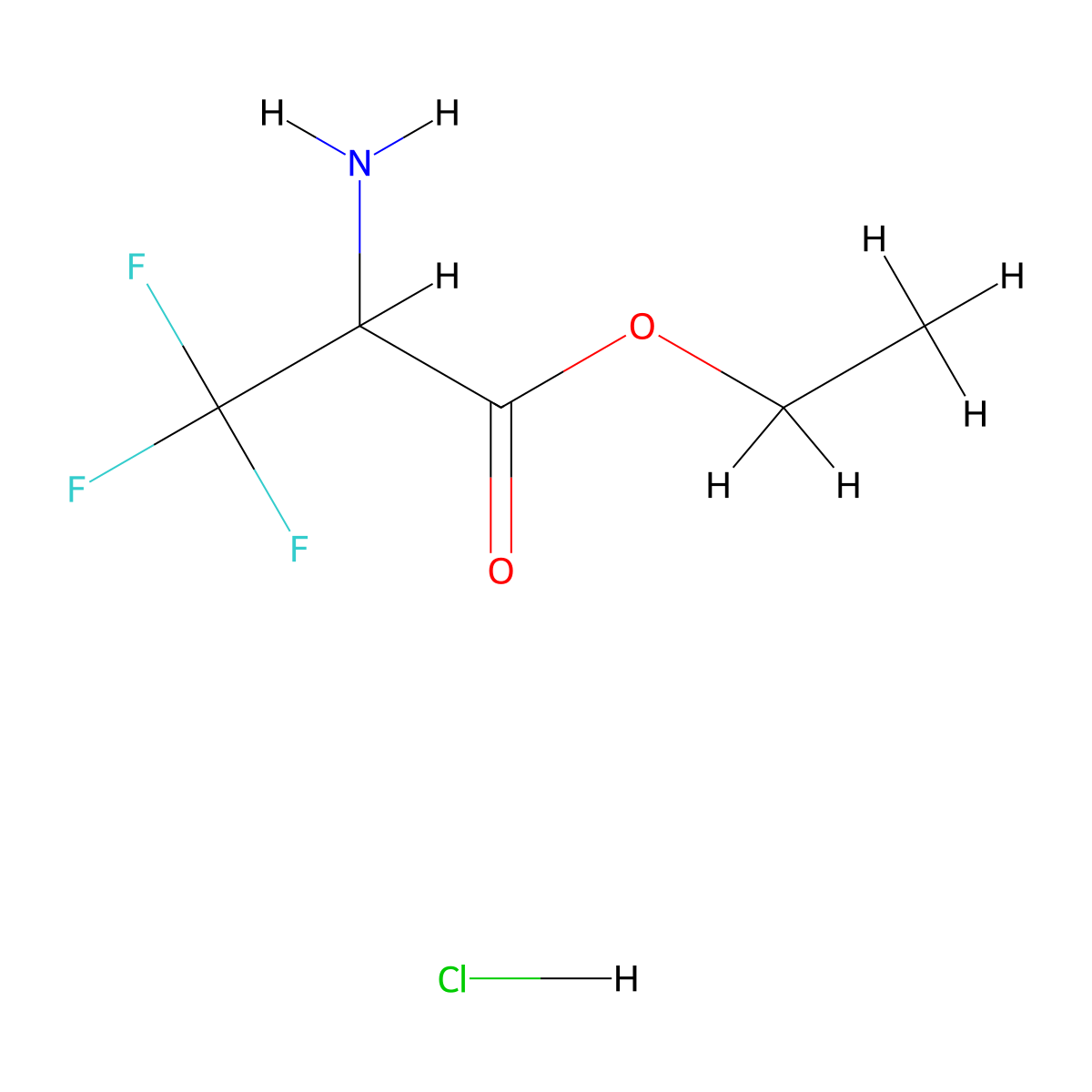 2-Amino-3,3,3-Trifluoro-Propionic Acid Ethyl Ester Hydrochloride molecular structure, CAS 193140-71-5