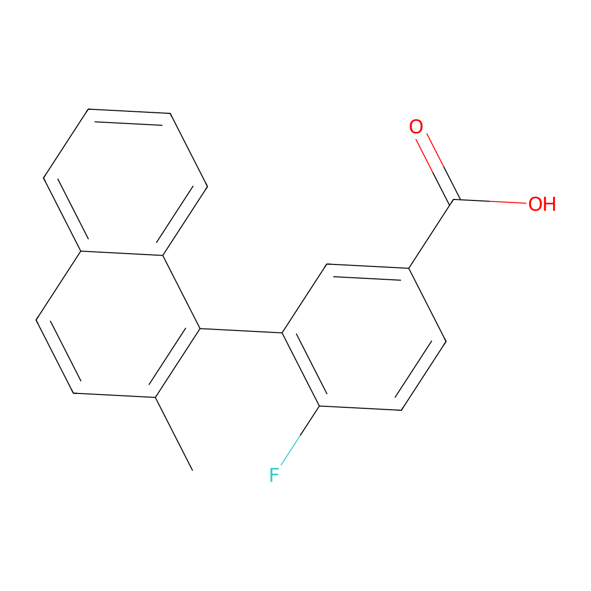 4-Fluoro-3-(2-methyl-1-naphthalenyl)benzoic acid molecular structure, CAS 1931400-40-6