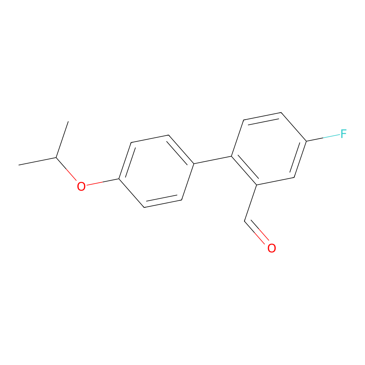 4-Fluoro-4'-(1-methylethoxy)[1,1'-biphenyl]-2-carboxaldehyde molecular structure, CAS 1931408-99-9