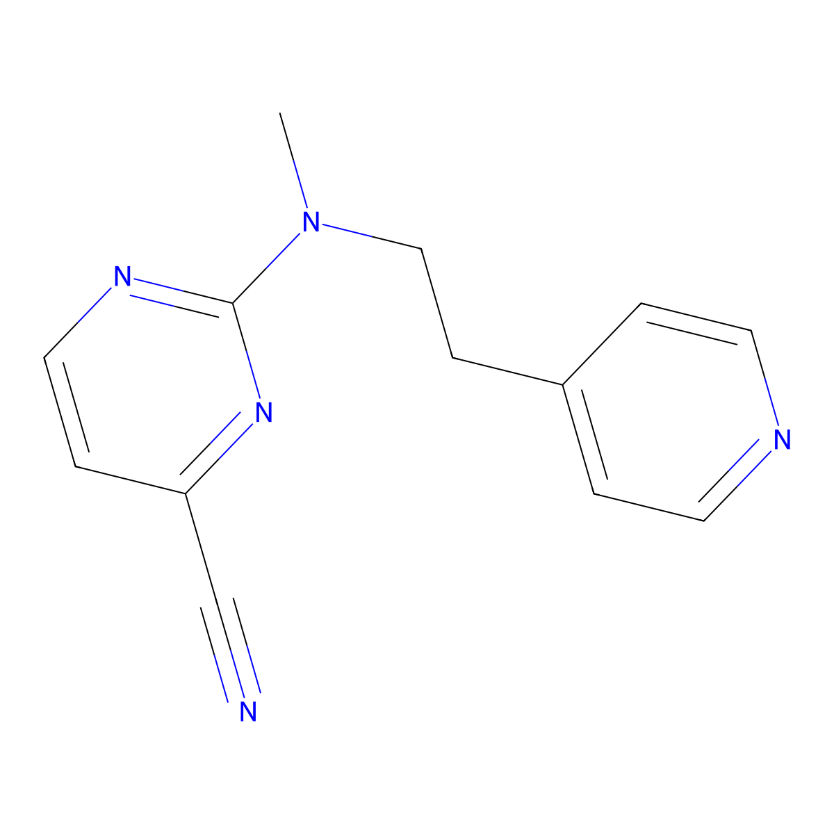 2-{Methyl[2-(pyridin-4-yl)ethyl]amino}pyrimidine-4-carbonitrile molecular structure, CAS 1931422-51-3