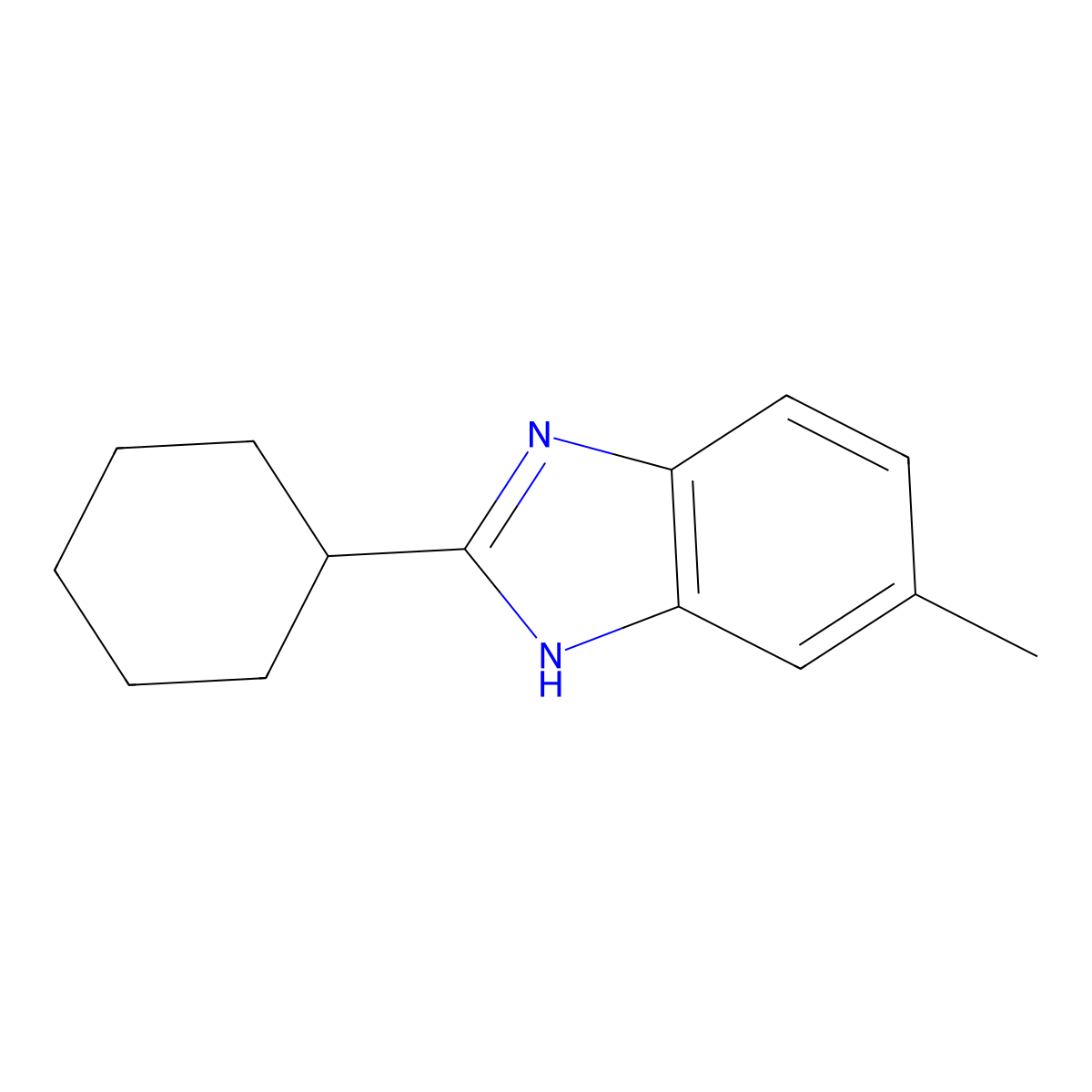 2-Cyclohexyl-5-methyl-1H-benzimidazole molecular structure, CAS 193146-82-6
