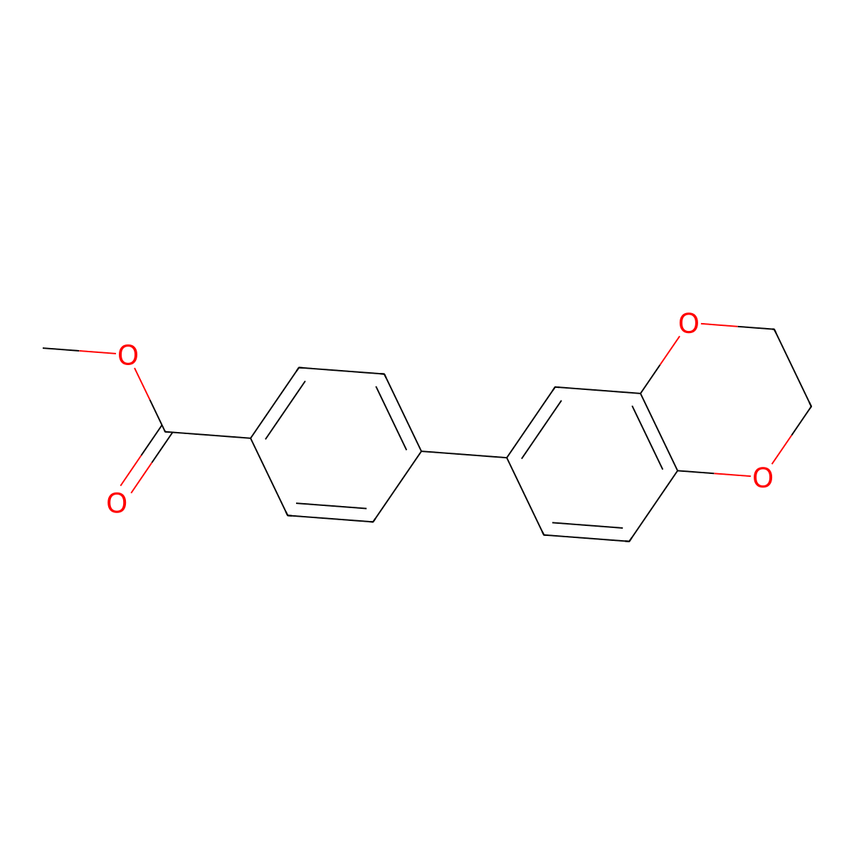 Methyl 4-(2,3-dihydrobenzo[b][1,4]dioxin-6-yl)benzoate molecular structure, CAS 193151-88-1