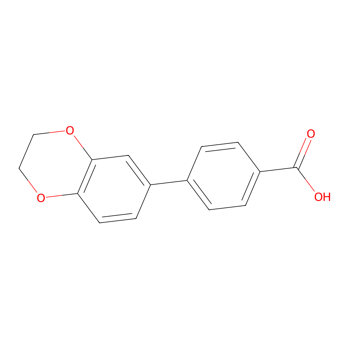 4-(2,3-Dihydro-1,4-benzodioxin-6-yl)benzoic acid molecular structure, CAS 193151-96-1