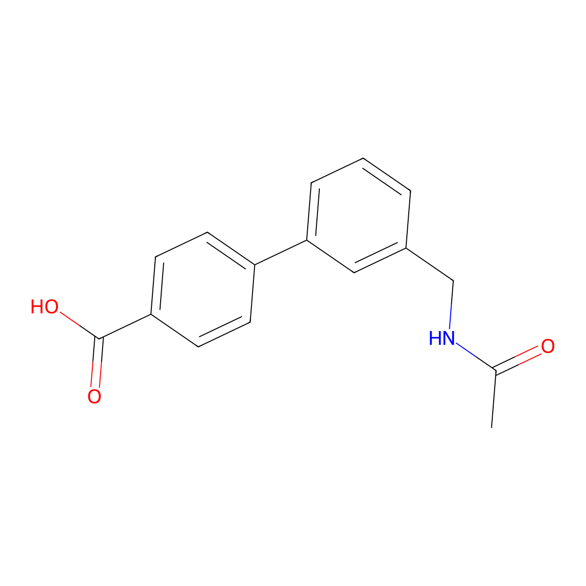 3'-(Acetamidomethyl)-[1,1'-biphenyl]-4-carboxylic acid molecular structure, CAS 193151-99-4