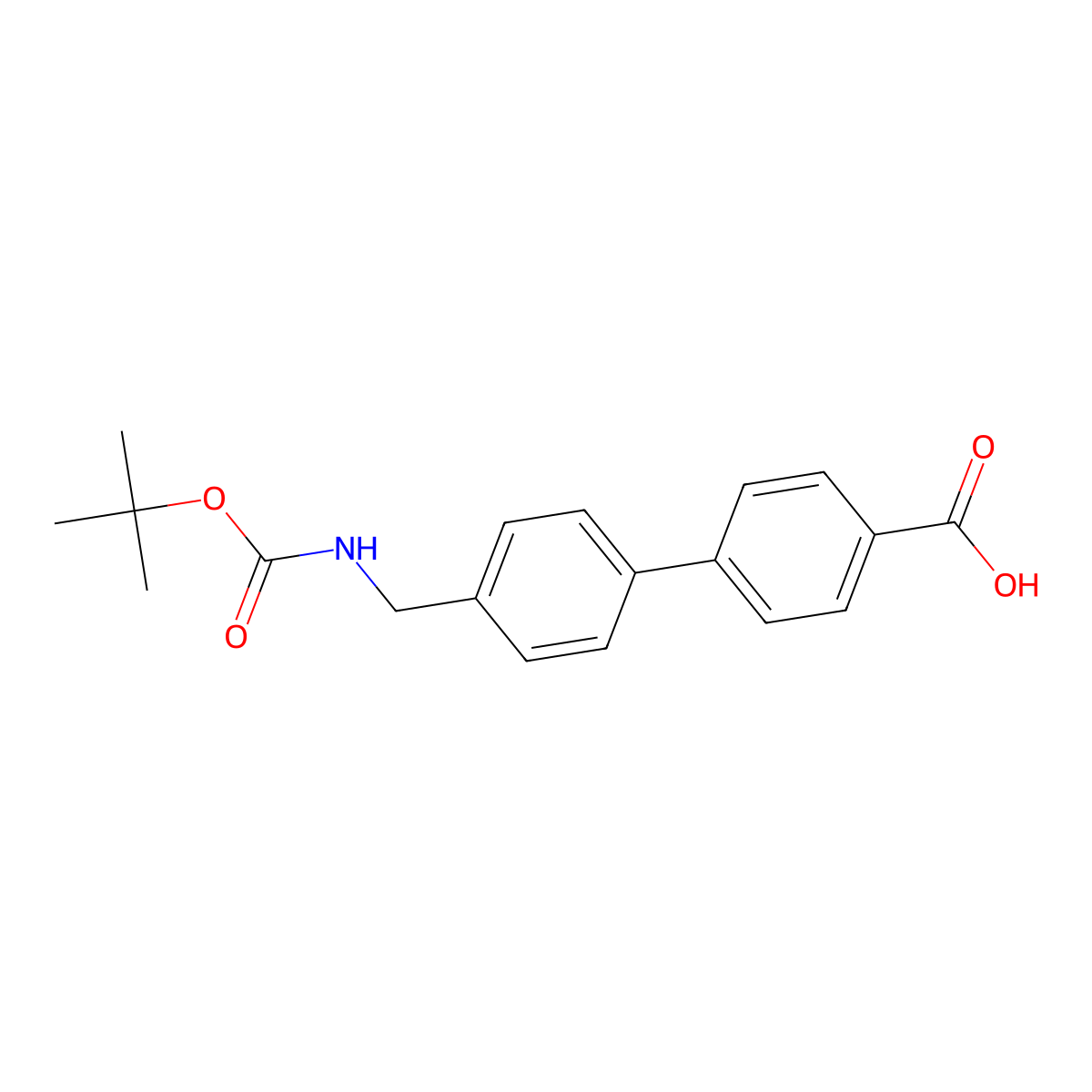 4-[4-({[(Tert-butoxy)carbonyl]amino}methyl)phenyl]benzoic acid molecular structure, CAS 193152-00-0