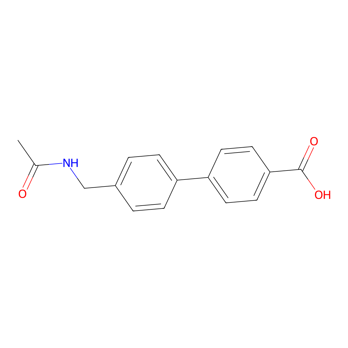 4-[4-(Acetamidomethyl)phenyl]benzoic acid molecular structure, CAS 193152-01-1