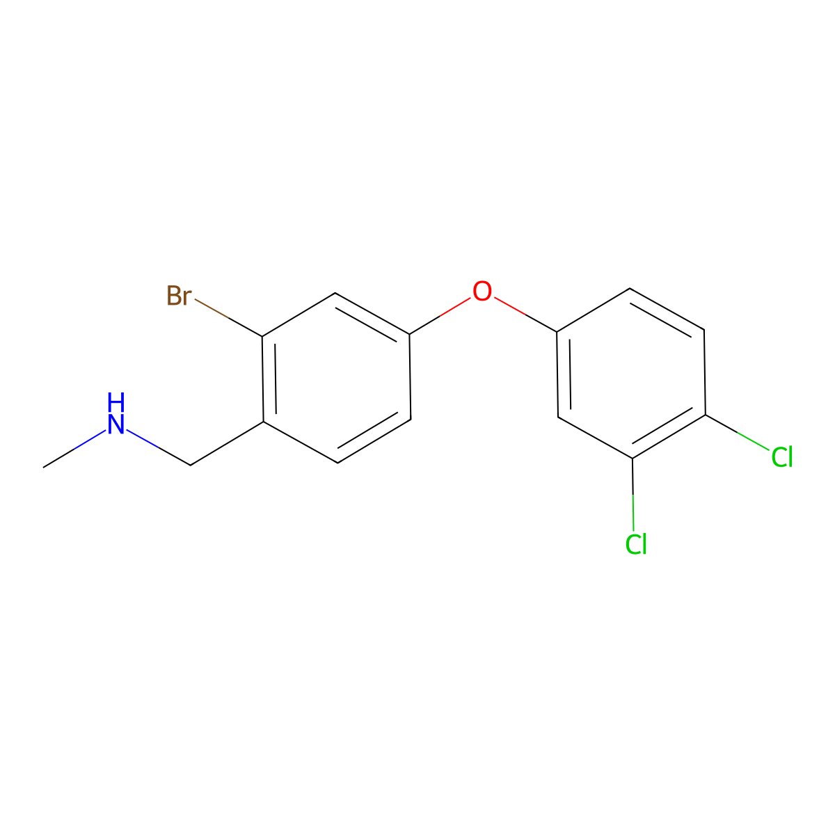{[2-Bromo-4-(3,4-dichlorophenoxy)phenyl]methyl}(methyl)amine molecular structure, CAS 1931521-19-5