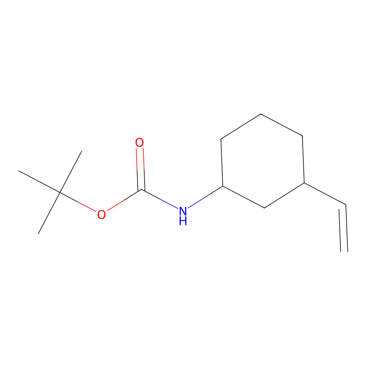 rac-tert-butyl N-[(1R,3R)-3-ethenylcyclohexyl]carbamate molecular structure, CAS 193156-60-4
