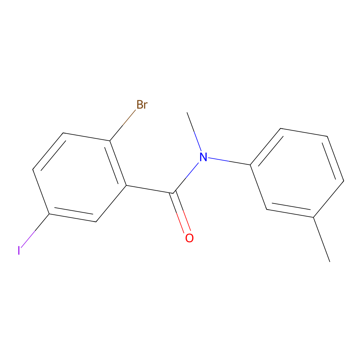 2-Bromo-5-iodo-N-methyl-N-(3-methylphenyl)benzamide molecular structure, CAS 1931654-21-5