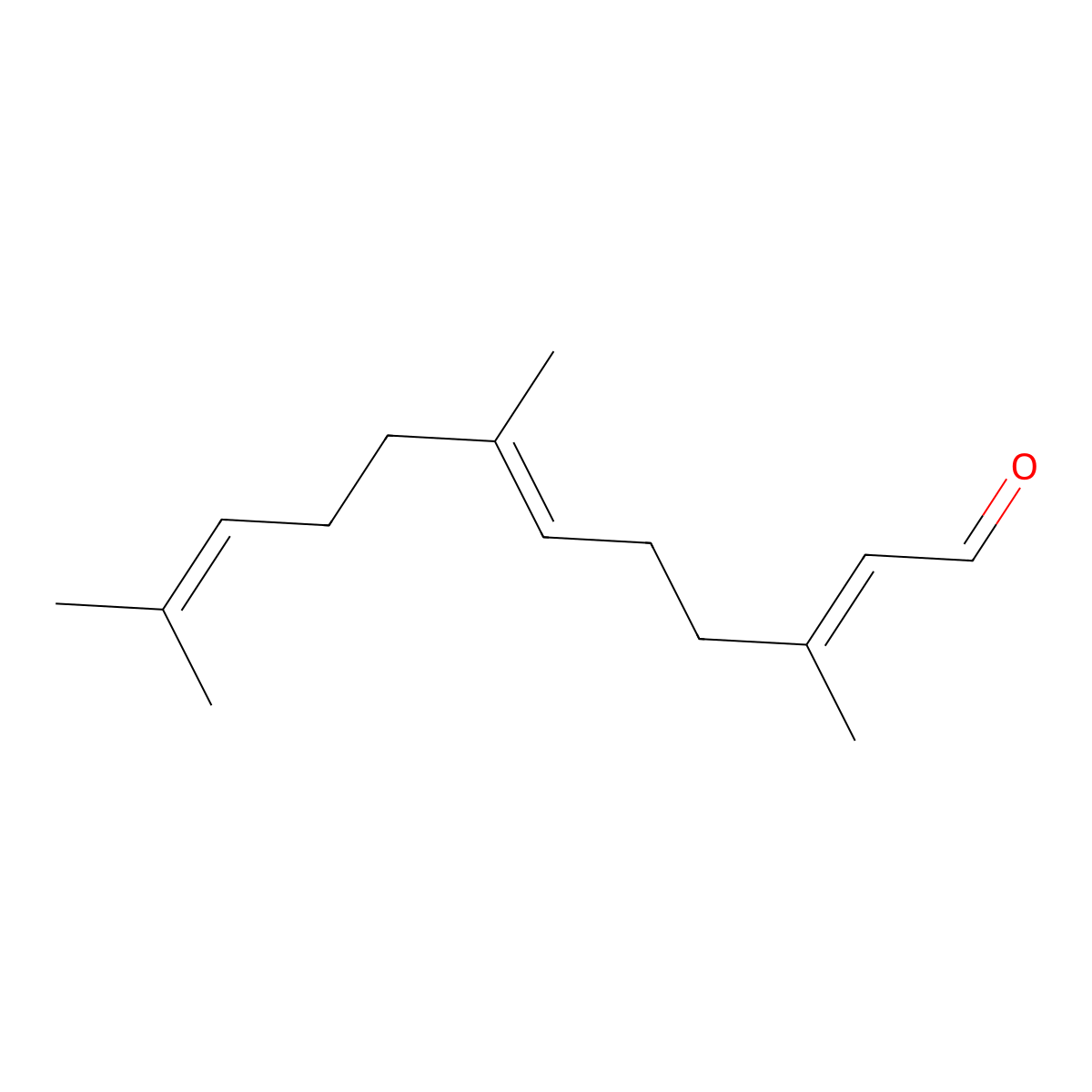 Farnesal molecular structure, CAS 19317-11-4