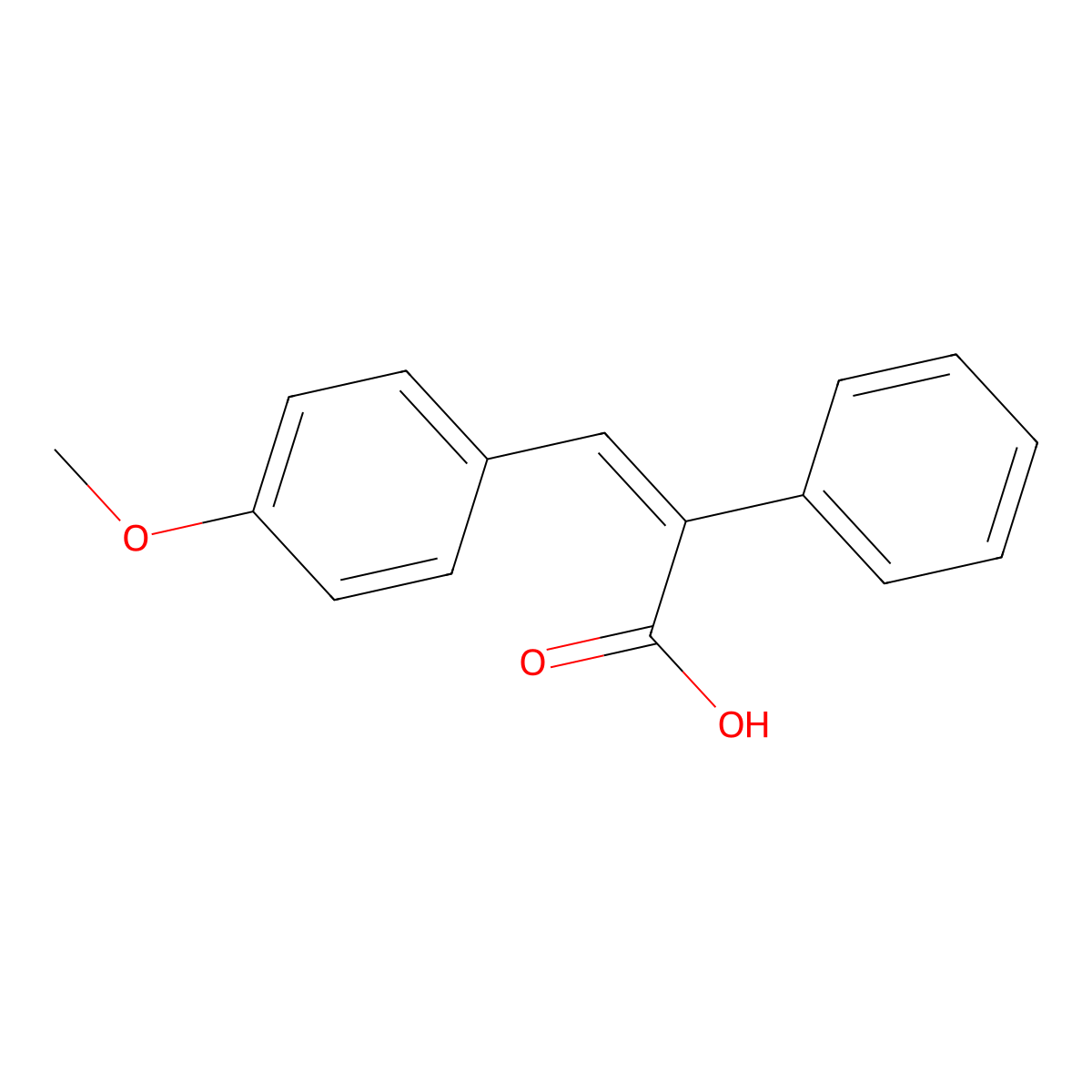 (2Z)-3-(4-Methoxyphenyl)-2-phenylacrylic acid molecular structure, CAS 19319-32-5