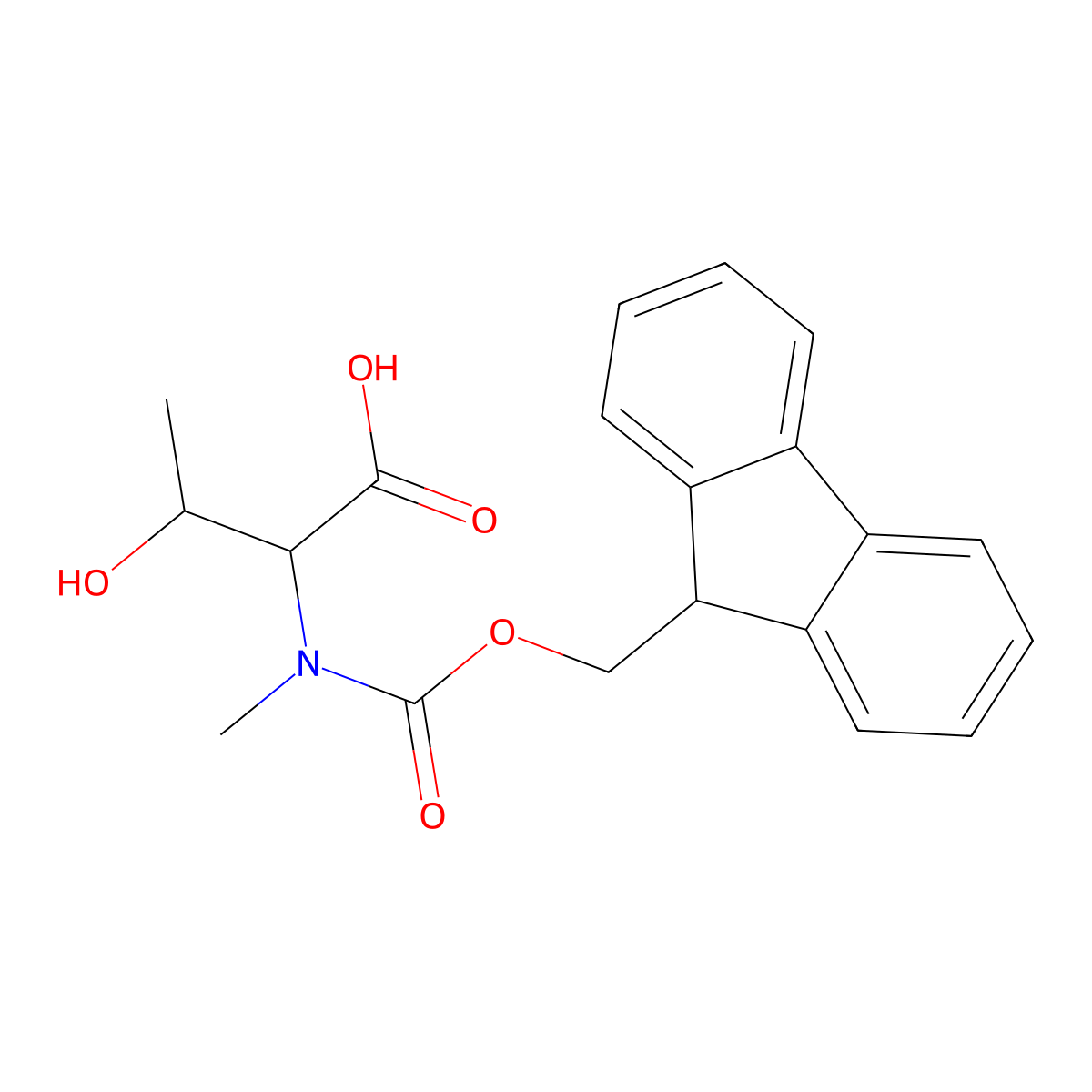 (2R,3S)-2-((((9H-Fluoren-9-yl)methoxy)carbonyl)(methyl)amino)-3-hydroxybutanoic acid molecular structure, CAS 1931907-74-2