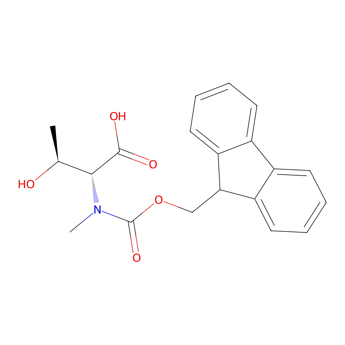 (2R,3S)-2-((((9H-Fluoren-9-yl)methoxy)carbonyl)(methyl)amino)-3-hydroxybutanoic acid molecular structure, CAS 1931907-74-2