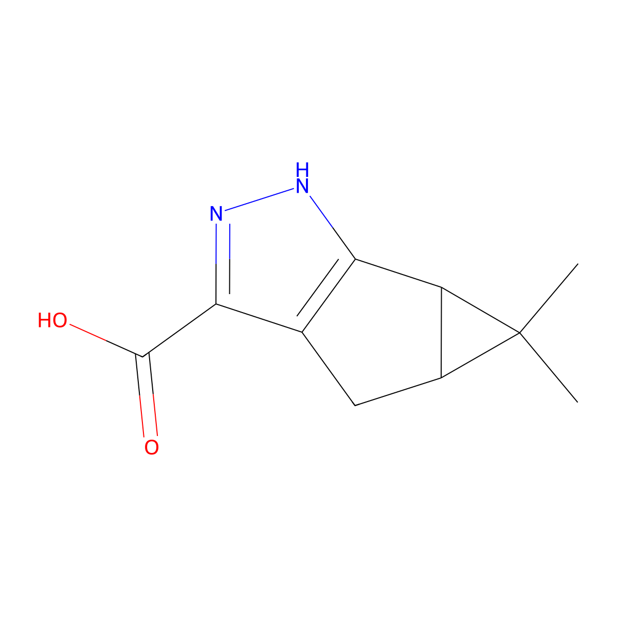 (4AR,5AS)-5,5-Dimethyl-4,4A,5,5A-tetrahydro-1H-cyclopropa[4,5]cyclopenta[1,2-C]pyrazole-3-carboxylic acid molecular structure, CAS 1931930-26-5