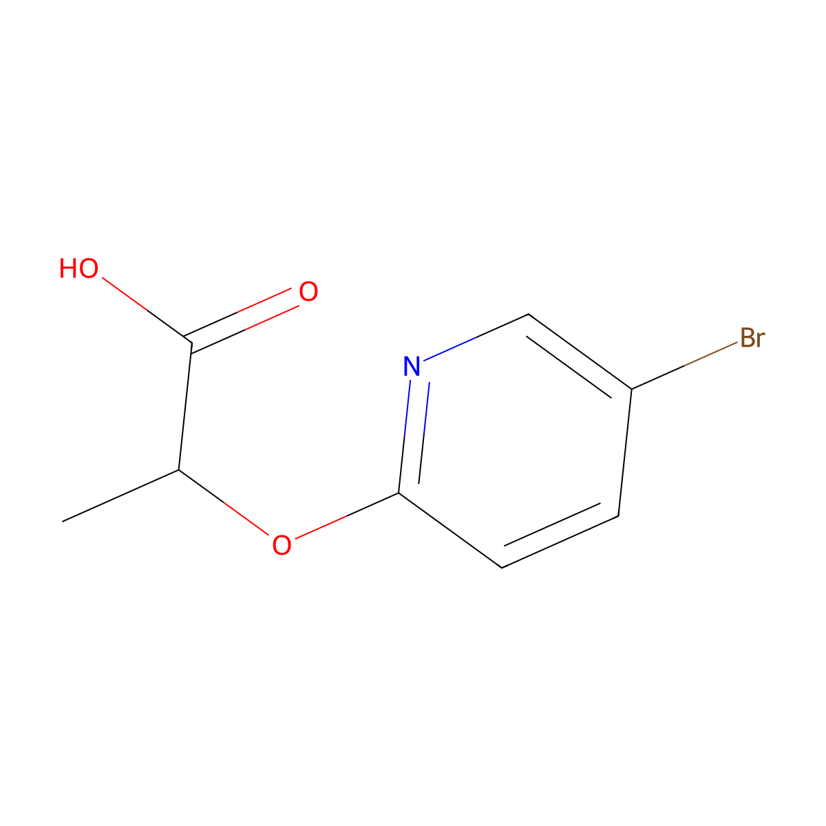 (2S)-2-(5-Bromopyridin-2-yl)oxypropanoic acid molecular structure, CAS 1931933-43-5