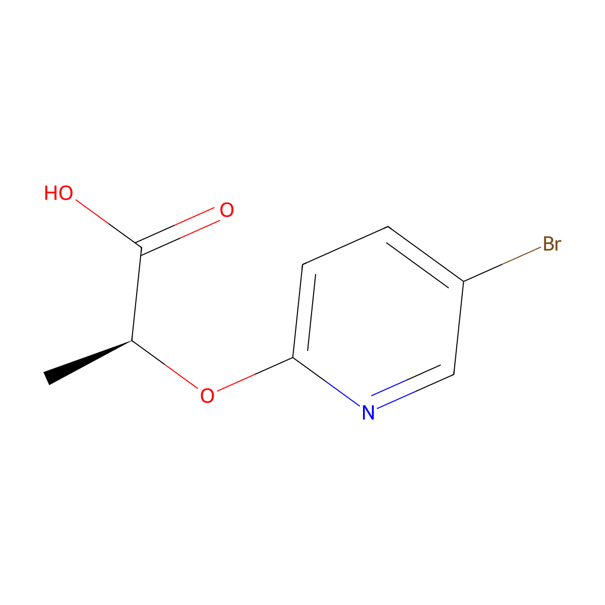 (2S)-2-(5-Bromopyridin-2-yl)oxypropanoic acid molecular structure, CAS 1931933-43-5