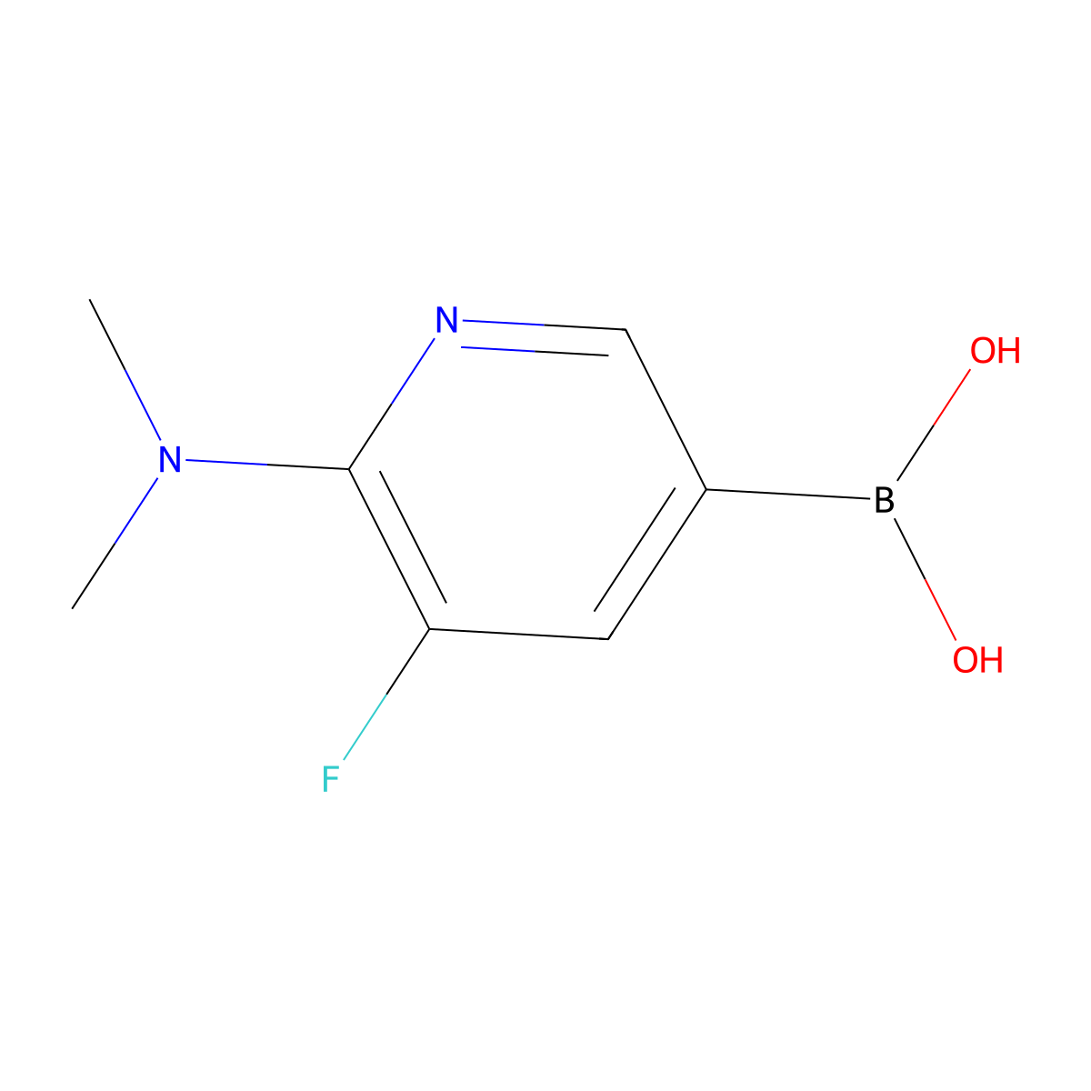 [6-(Dimethylamino)-5-fluoropyridin-3-yl]boronic acid molecular structure, CAS 1931943-88-2