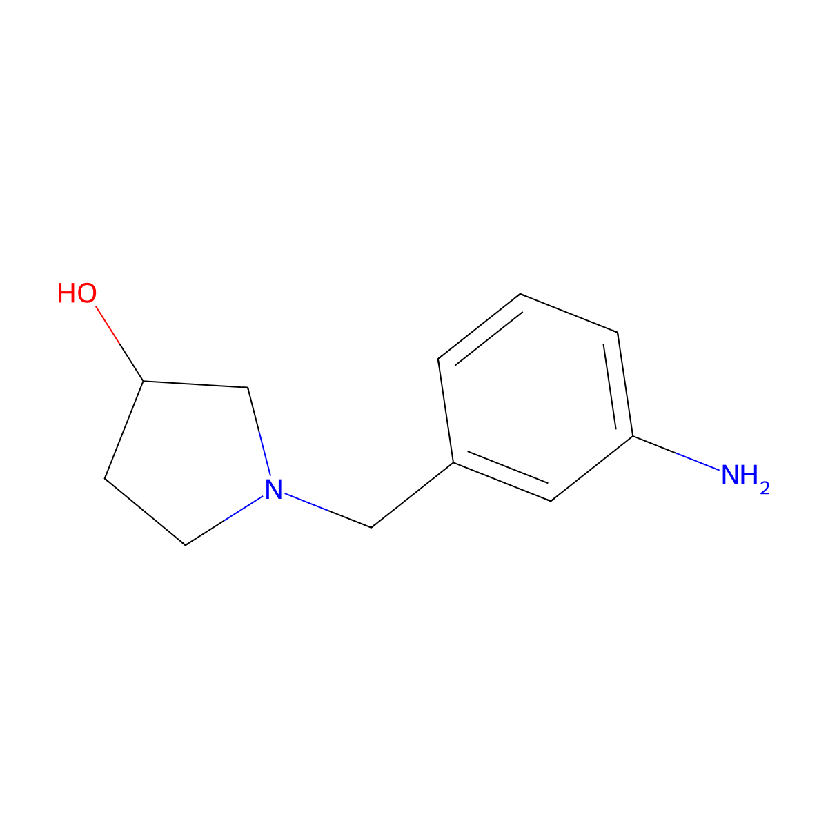 (3S)-1-((3-aminophenyl)methyl)pyrrolidin-3-ol molecular structure, CAS 1931950-01-4