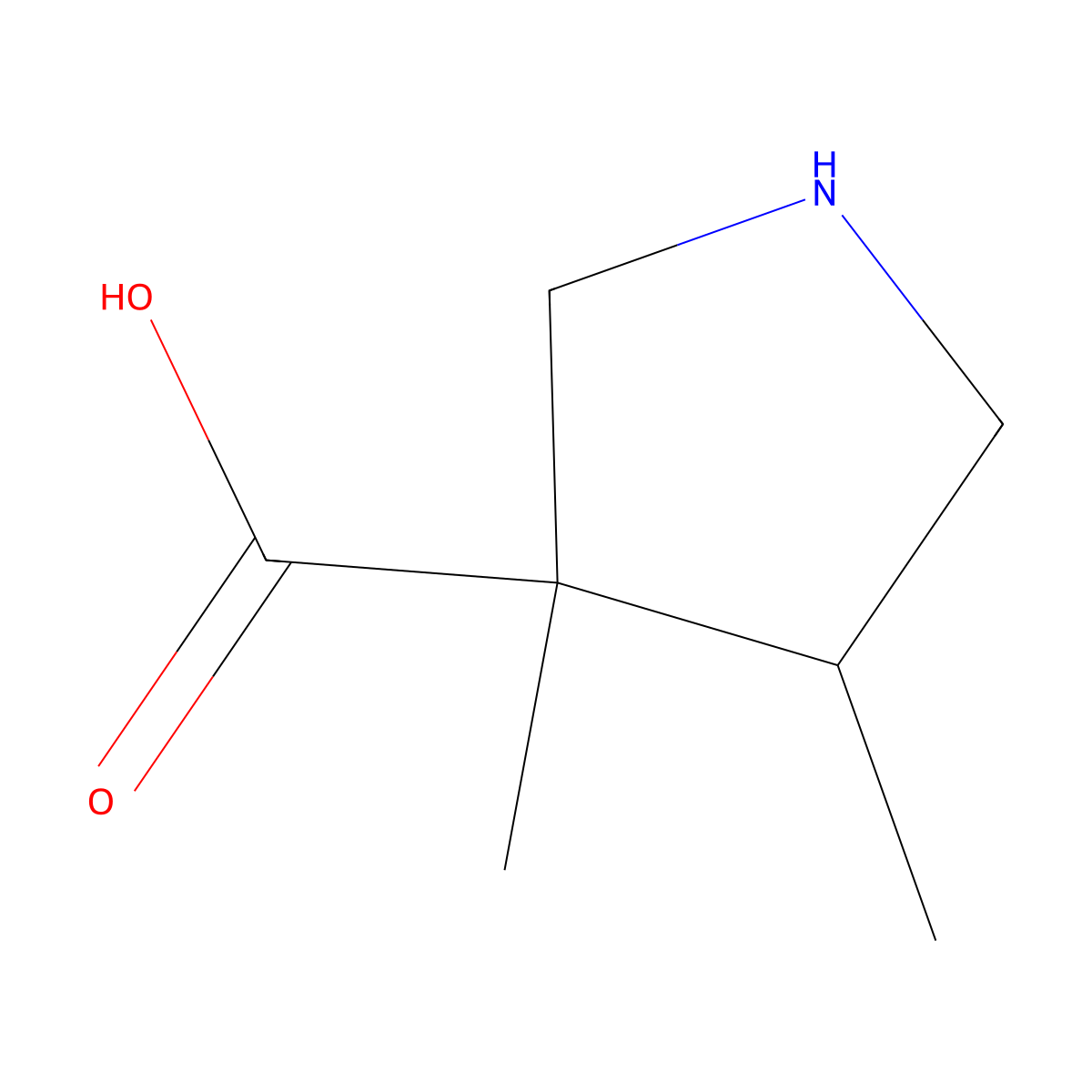 rac-(3R,4R)-3,4-dimethylpyrrolidine-3-carboxylic acid molecular structure, CAS 1931957-44-6