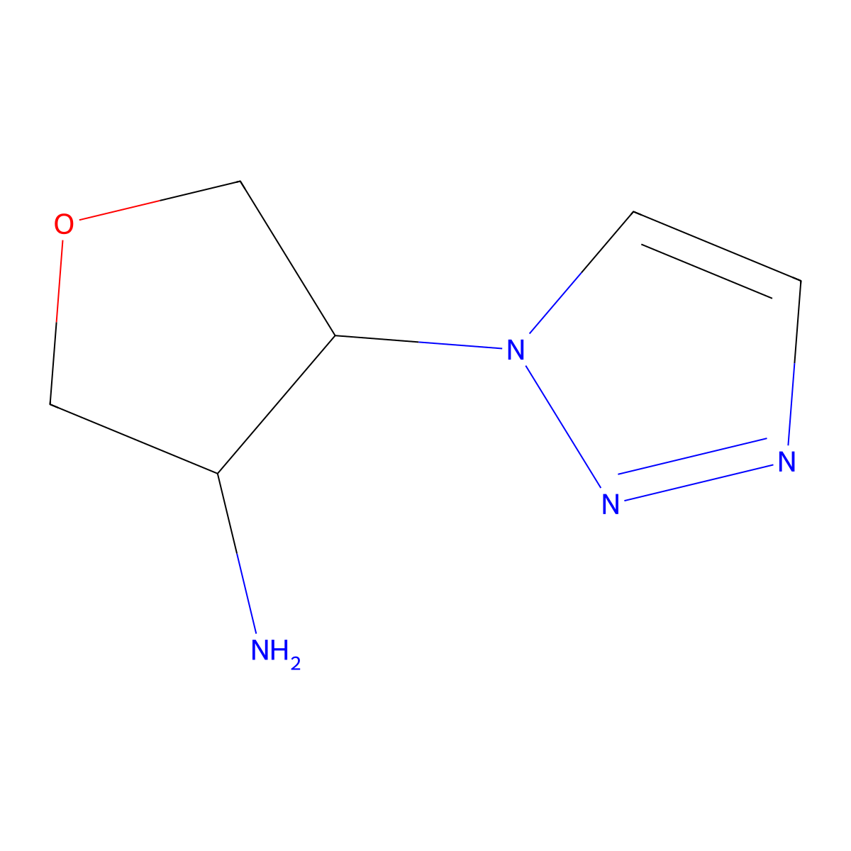 Rac-(3R,4S)-4-(1H-1,2,3-triazol-1-yl)oxolan-3-amine molecular structure, CAS 1931960-30-3
