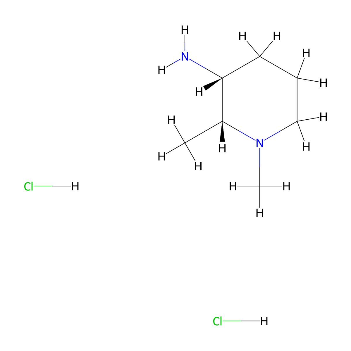(2R,3R)-1,2-Dimethylpiperidin-3-amine dihydrochloride molecular structure, CAS 1931999-92-6