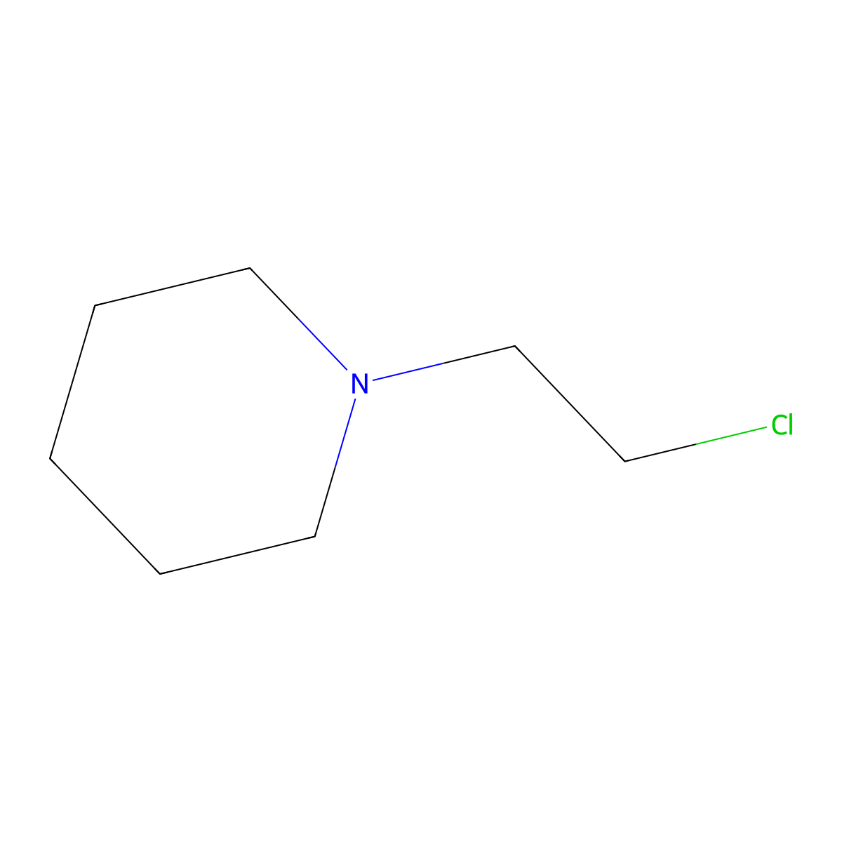1-(2-Chloroethyl)piperidine molecular structure, CAS 1932-03-2