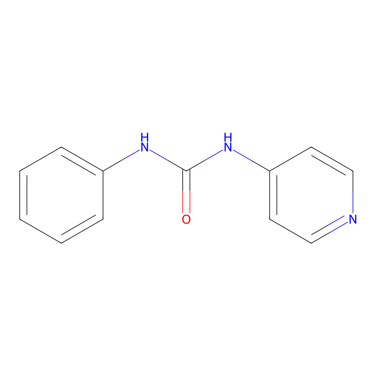 1-Phenyl-3-(4-pyridyl)urea molecular structure, CAS 1932-35-0