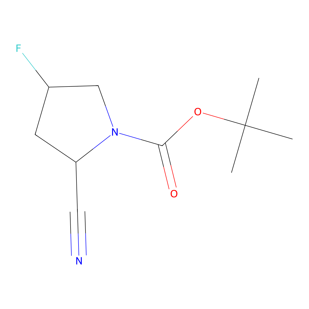 tert-Butyl (2R,4S)-2-cyano-4-fluoropyrrolidine-1-carboxylate molecular structure, CAS 1932001-16-5