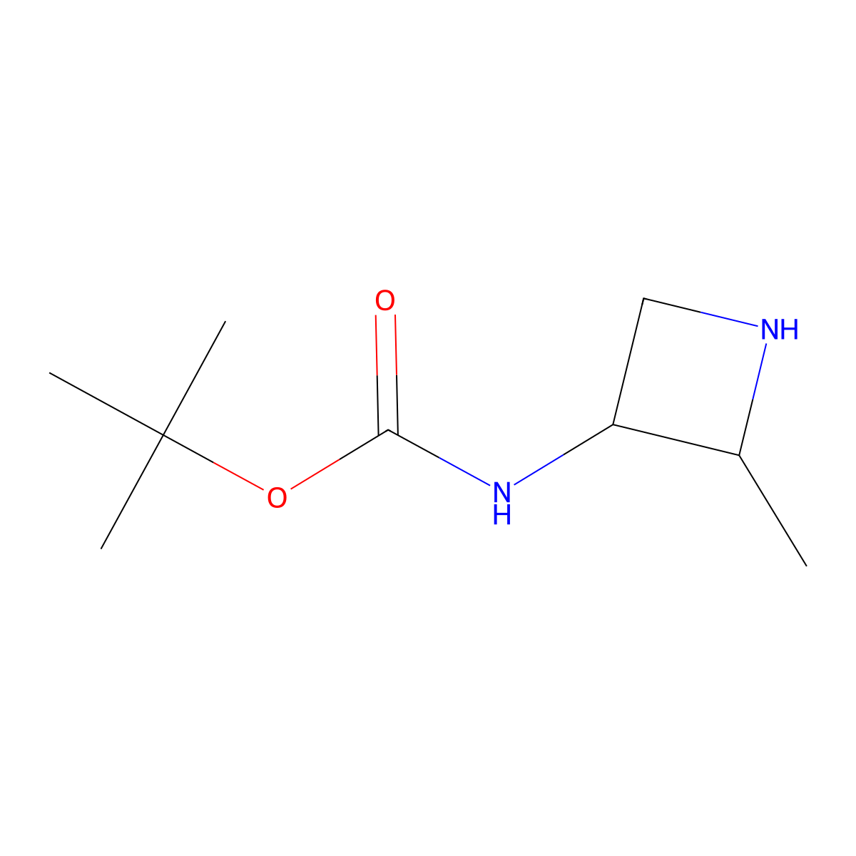 tert-Butyl N-[(2S,3R)-2-methylazetidin-3-yl]carbamate molecular structure, CAS 1932003-88-7