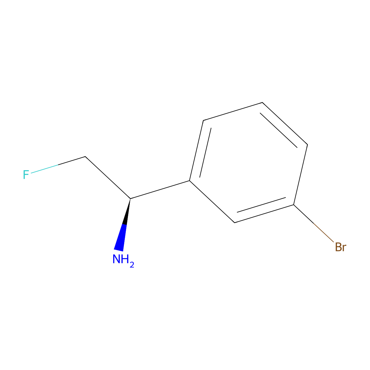 (1R)-1-(3-bromophenyl)-2-fluoroethan-1-amine molecular structure, CAS 1932004-78-8