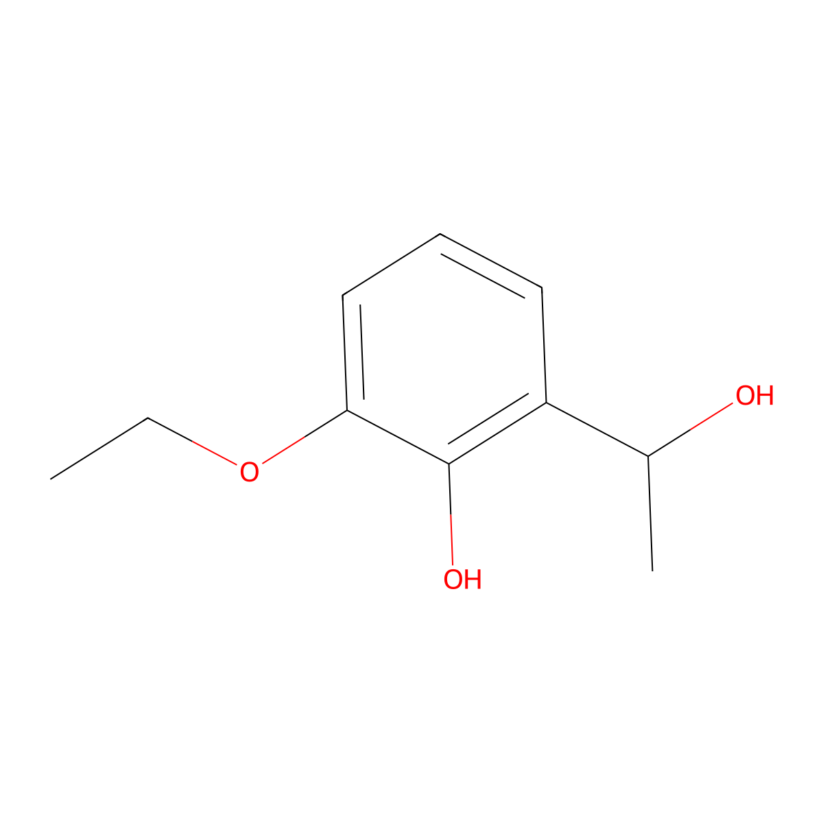 (s)-2-Ethoxy-6-(1-hydroxyethyl)phenol molecular structure, CAS 1932005-82-7