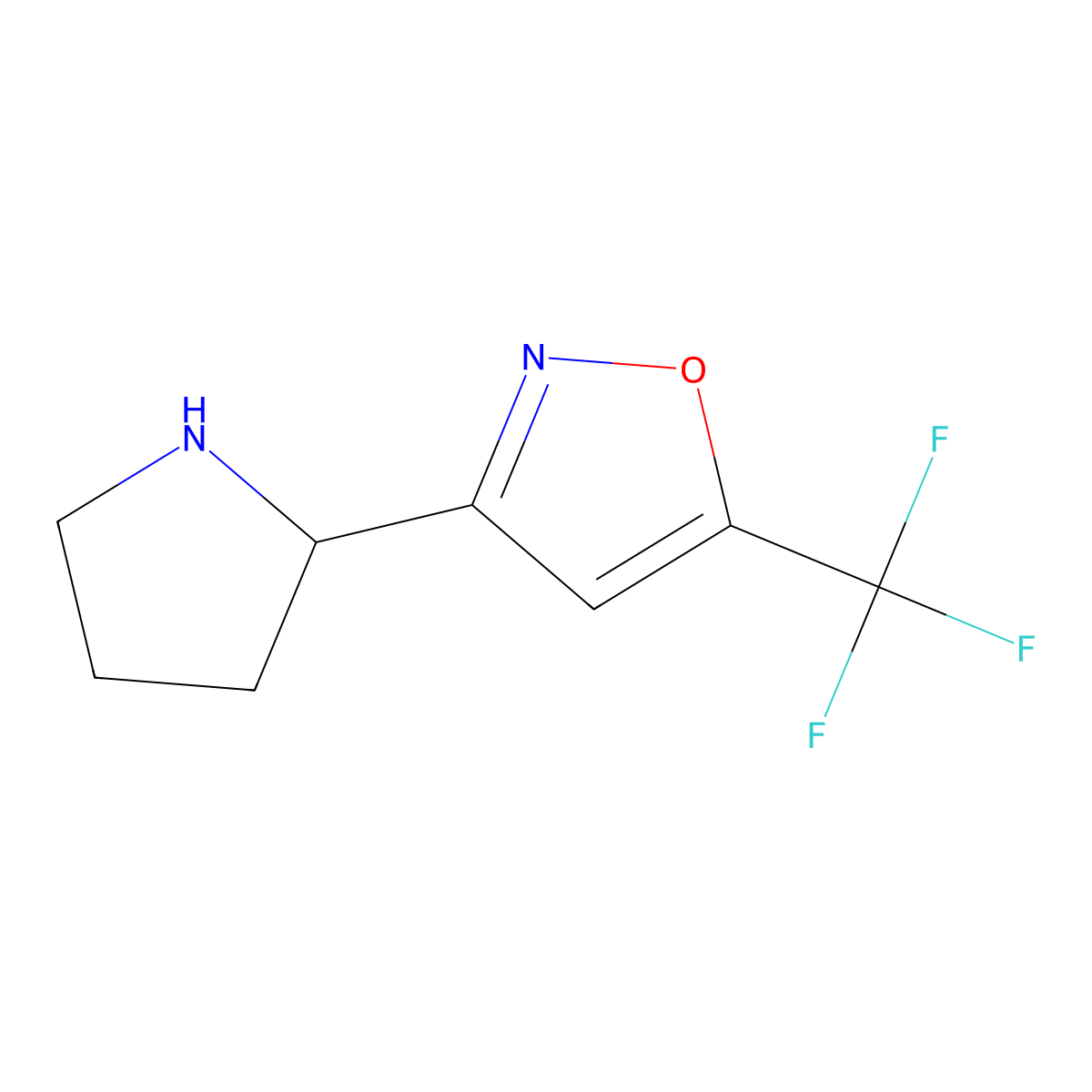 3-[(2S)-pyrrolidin-2-yl]-5-(trifluoromethyl)-1,2-oxazole molecular structure, CAS 1932006-08-0
