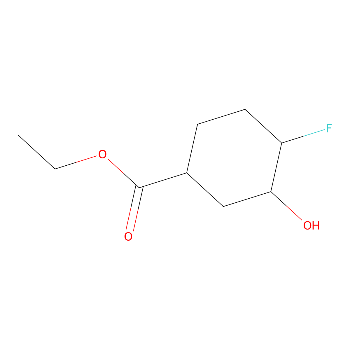 Ethyl (1r,3r,4r)-4-fluoro-3-hydroxycyclohexane-1-carboxylate molecular structure, CAS 1932015-48-9
