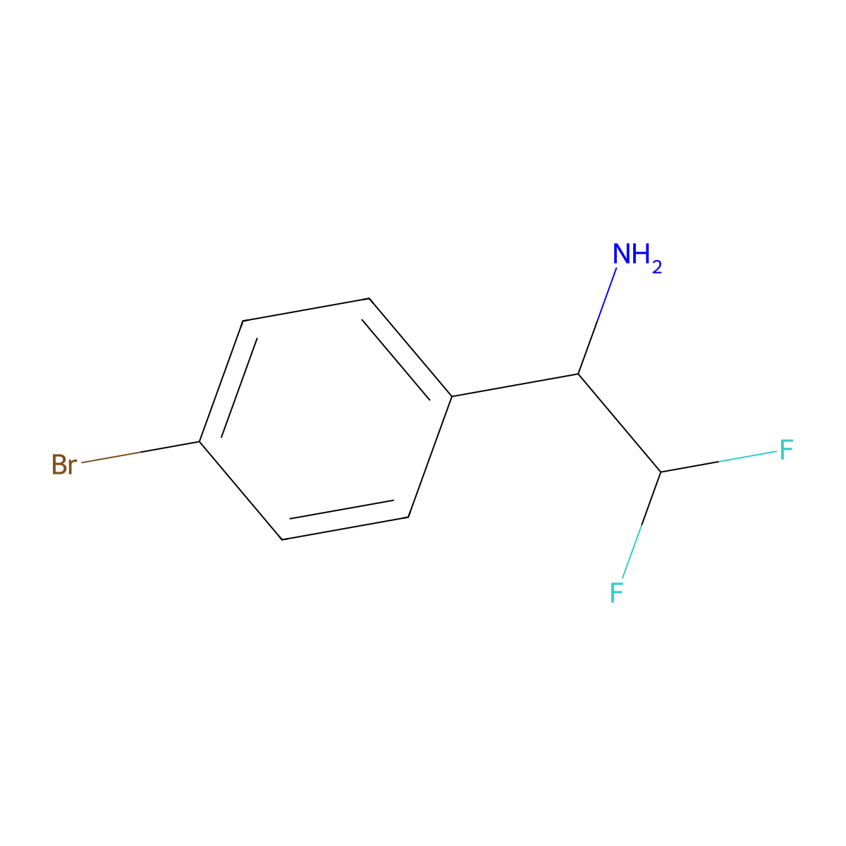 [(1S)-1-(4-bromophenyl)-2,2-difluoroethyl]amine molecular structure, CAS 1932016-53-9