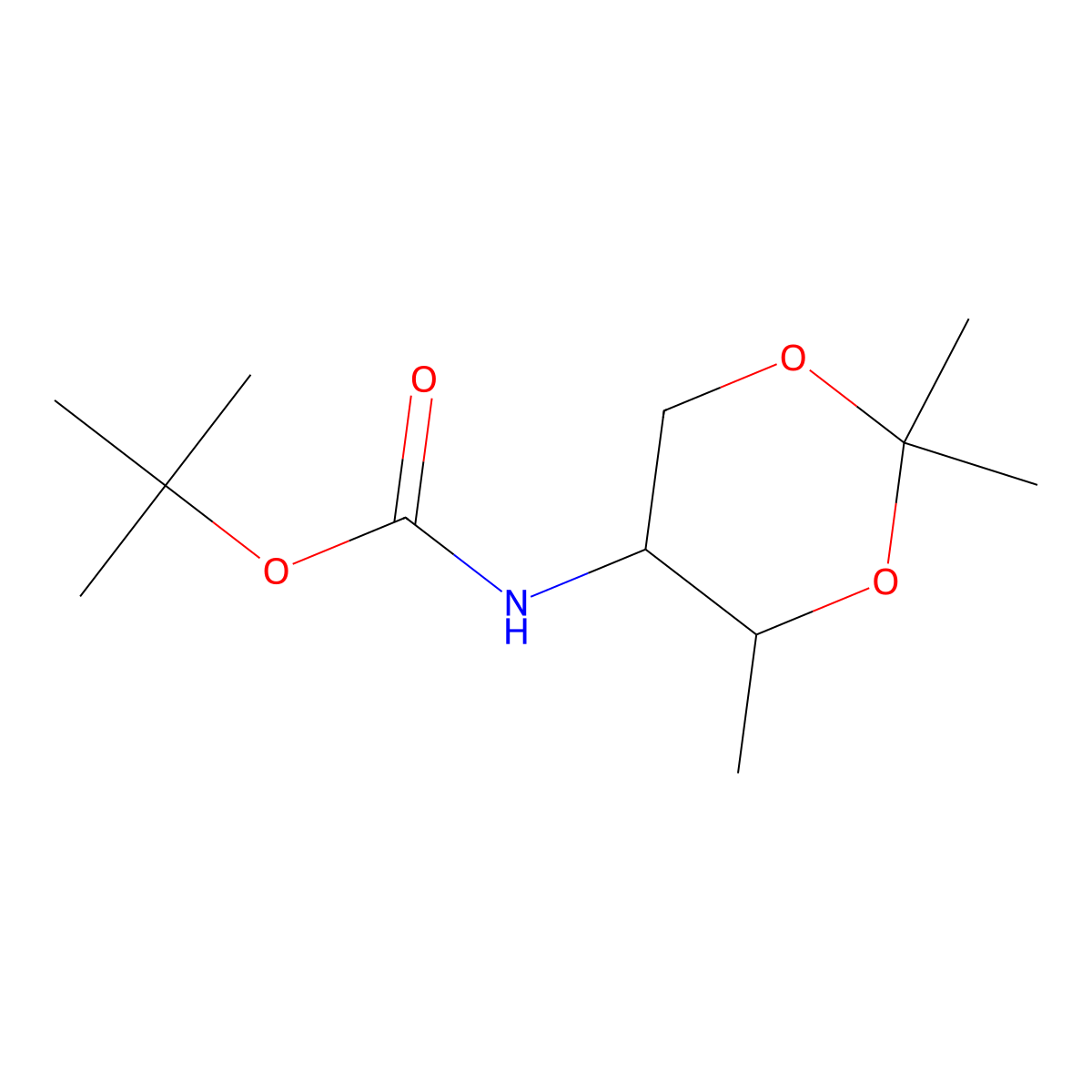 tert-Butyl ((4R,5S)-2,2,4-trimethyl-1,3-dioxan-5-yl)carbamate molecular structure, CAS 1932023-27-2