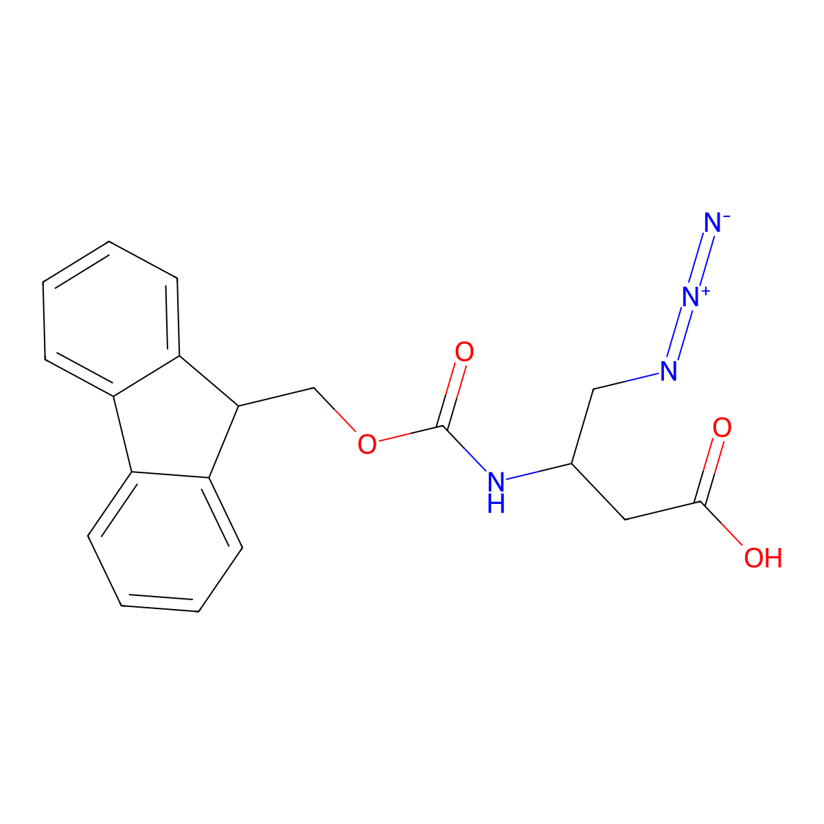 Fmoc-D-Dbu(N3)-OH molecular structure, CAS 1932023-47-6