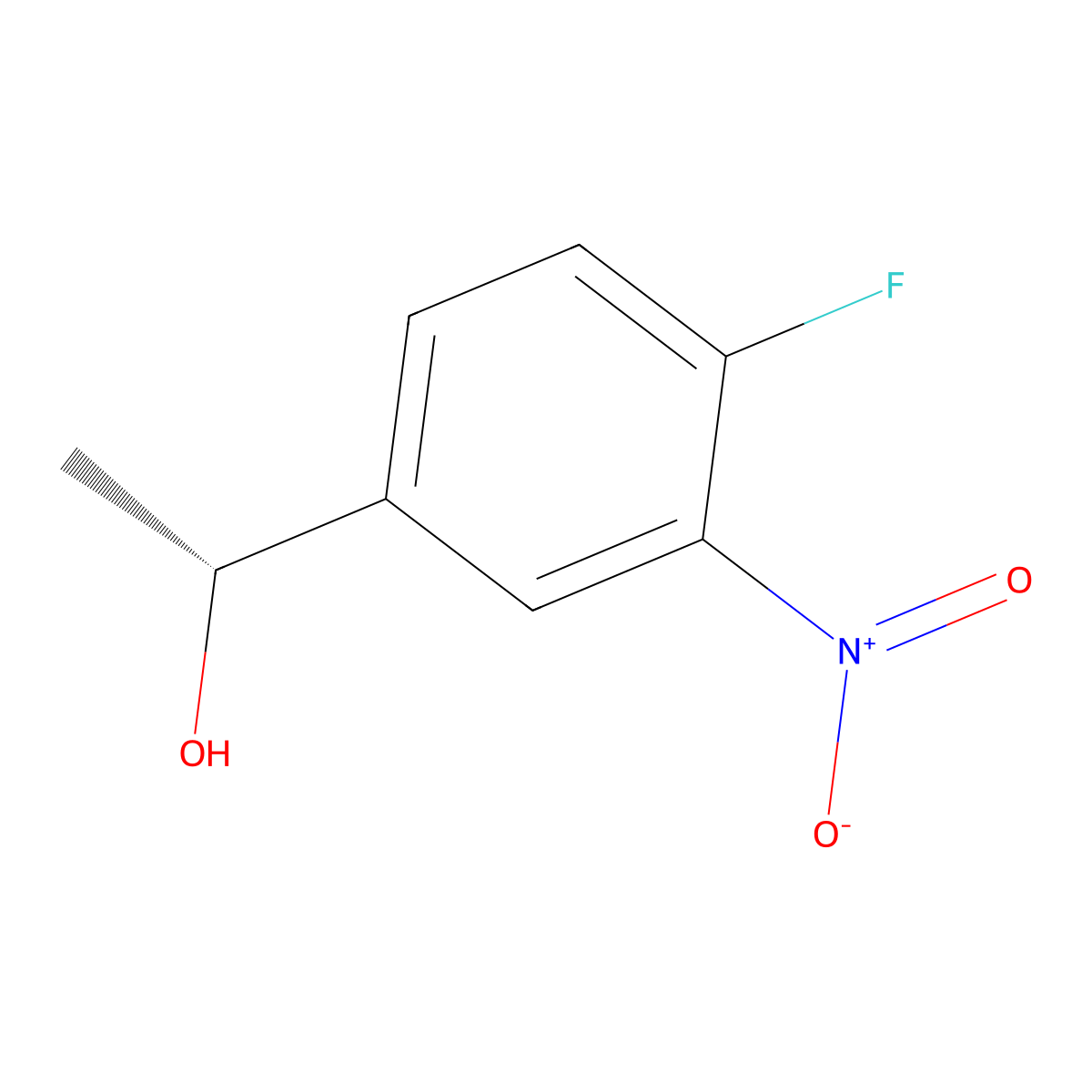 (1R)-1-(4-fluoro-3-nitrophenyl)ethan-1-ol molecular structure, CAS 1932024-02-6