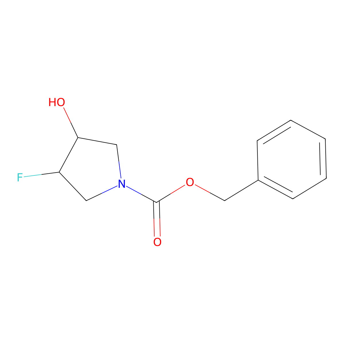 benzyl (3R,4R)-3-fluoro-4-hydroxypyrrolidine-1-carboxylate molecular structure, CAS 1932029-35-0