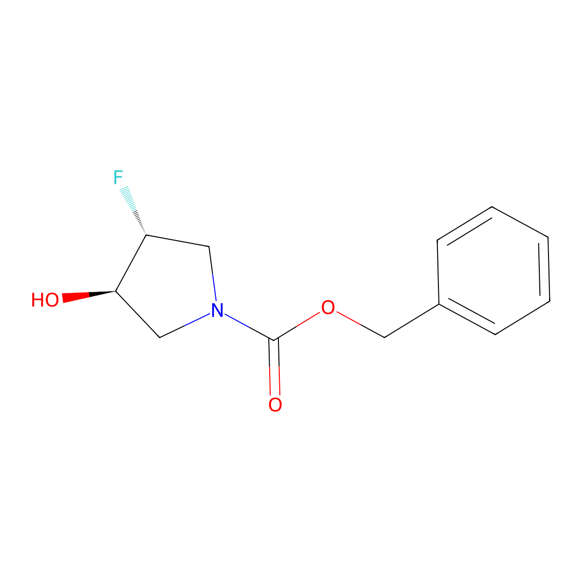 benzyl (3R,4R)-3-fluoro-4-hydroxypyrrolidine-1-carboxylate molecular structure, CAS 1932029-35-0