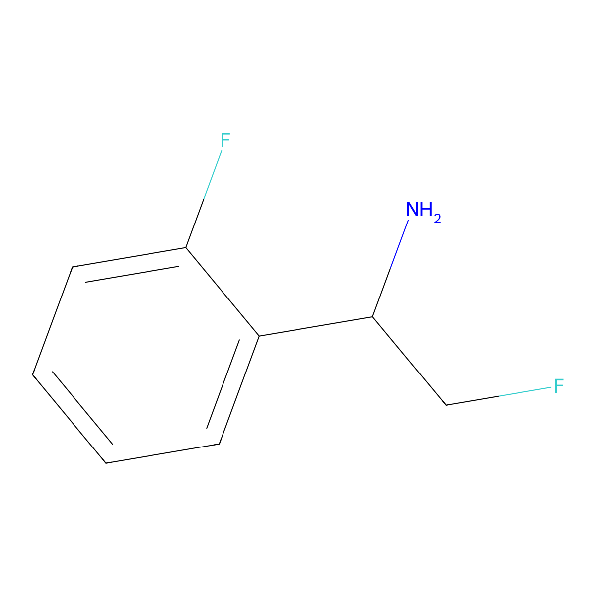 (1R)-2-fluoro-1-(2-fluorophenyl)ethan-1-amine molecular structure, CAS 1932029-50-9