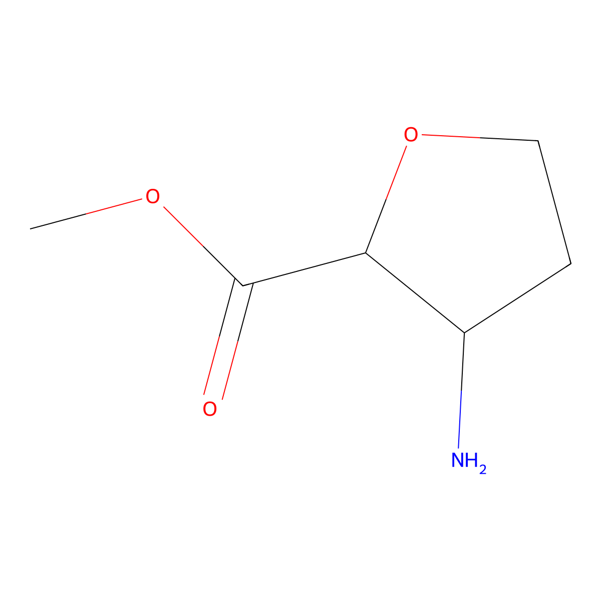 Methyl (2R,3R)-3-aminotetrahydrofuran-2-carboxylate molecular structure, CAS 1932031-51-0