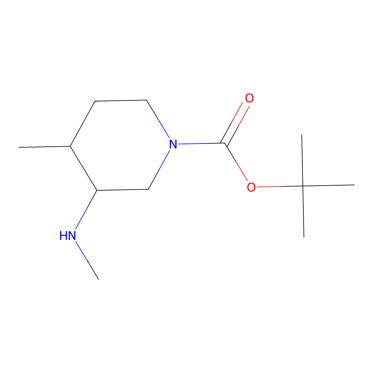 4-Methyl-3-methylamino-piperidine-1-carboxylic acid tert-butyl ester molecular structure, CAS 1932032-24-0