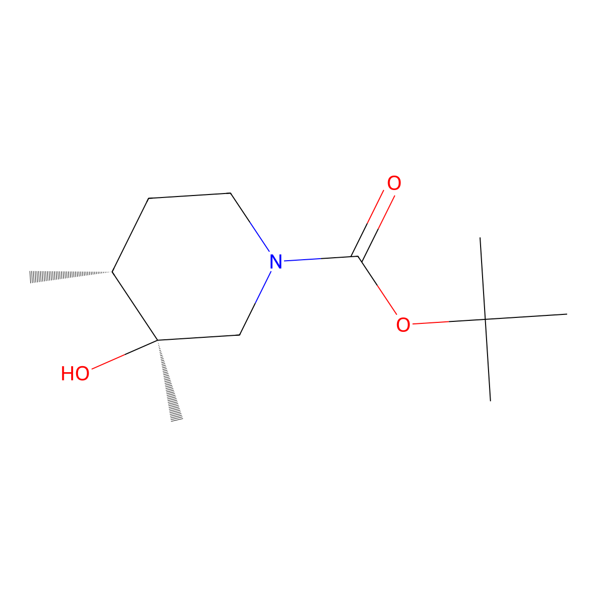 trans-Tert-butyl 3-hydroxy-3,4-dimethylpiperidine-1-carboxylate molecular structure, CAS 1932032-51-3