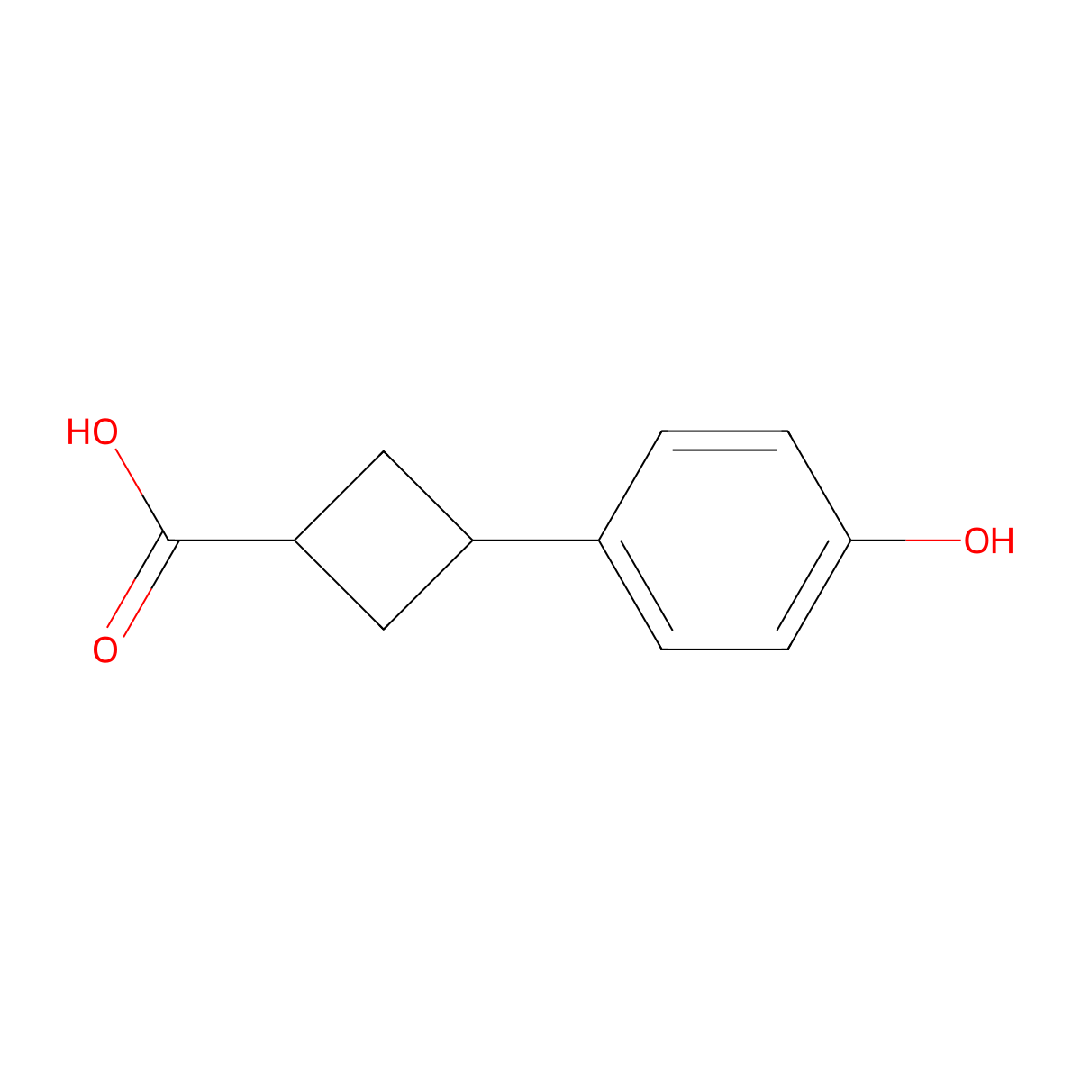 Rac-(1s,3s)-3-(4-hydroxyphenyl)cyclobutane-1-carboxylic acid molecular structure, CAS 1932038-71-5