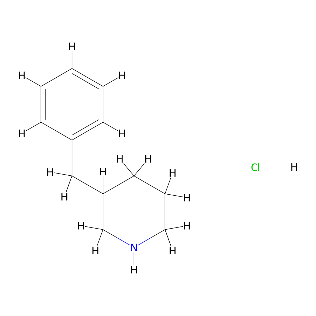 3-Benzylpiperidine hydrochloride molecular structure, CAS 193204-22-7