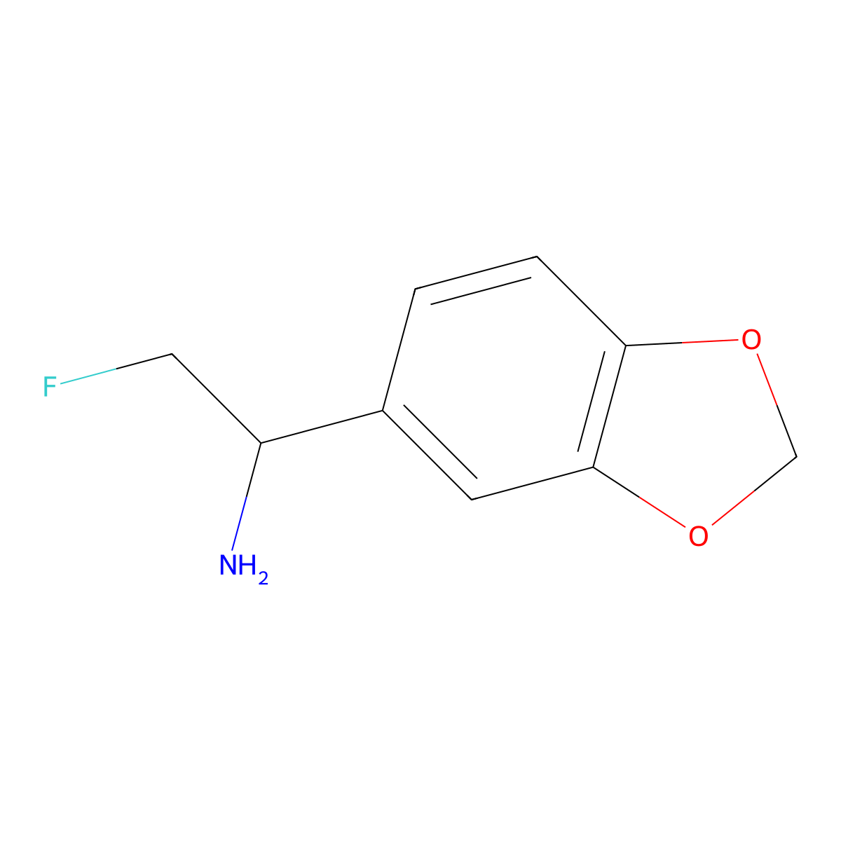 (1S)-1-(1,3-dioxaindan-5-yl)-2-fluoroethan-1-amine molecular structure, CAS 1932050-11-7