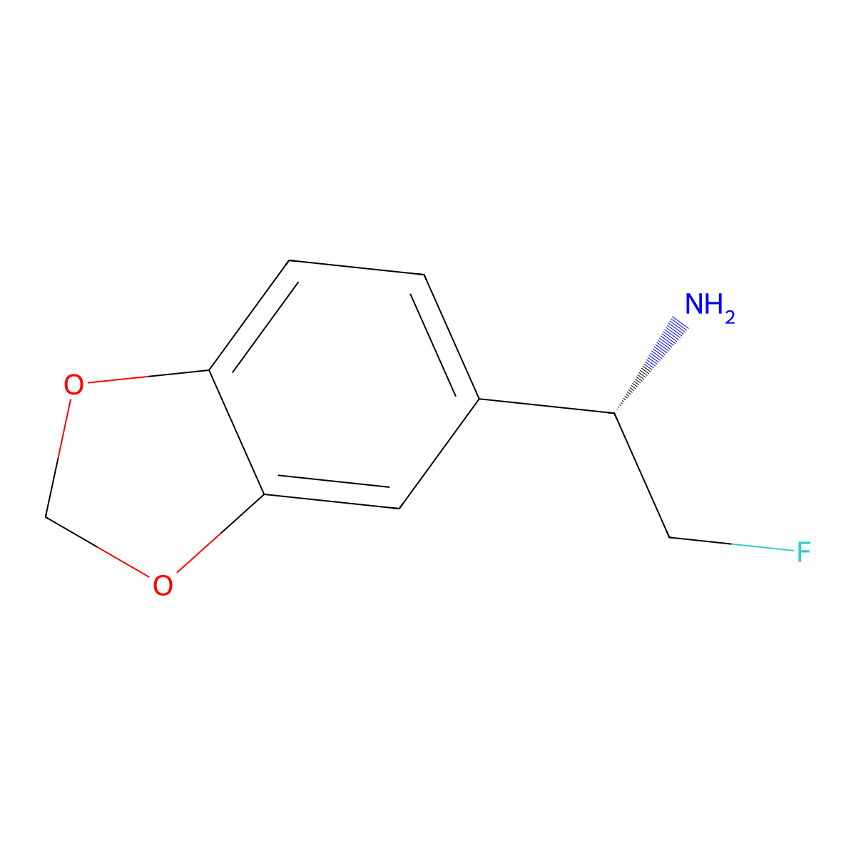 (1S)-1-(1,3-dioxaindan-5-yl)-2-fluoroethan-1-amine molecular structure, CAS 1932050-11-7
