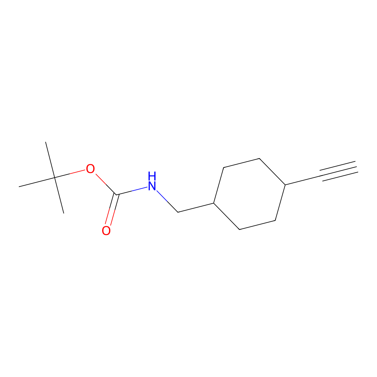 N-Boc-1-(trans-4-ethynylcyclohexyl)methanamine molecular structure, CAS 1932050-98-0