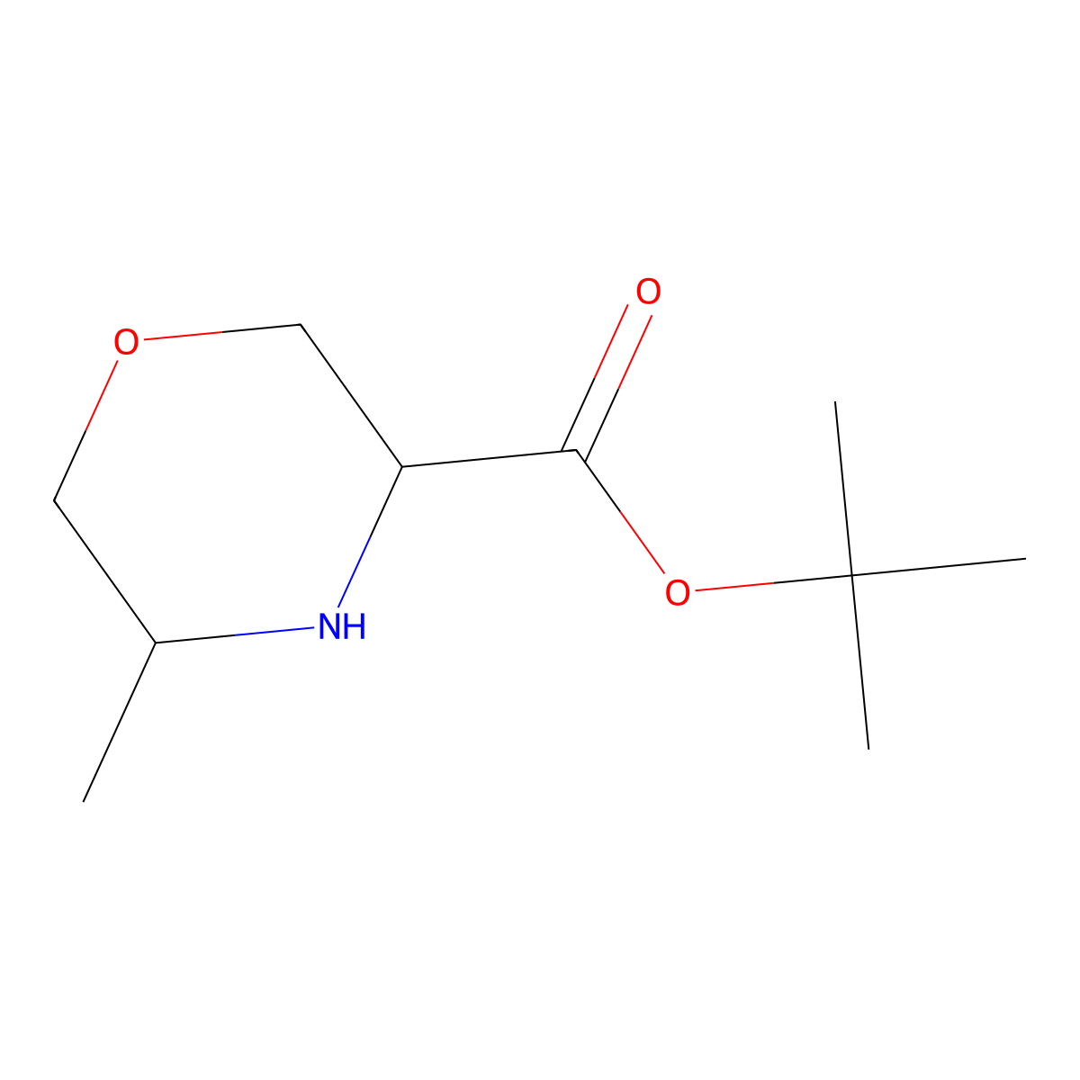 tert-butyl (3S,5S)-5-methylmorpholine-3-carboxylate molecular structure, CAS 1932055-16-7