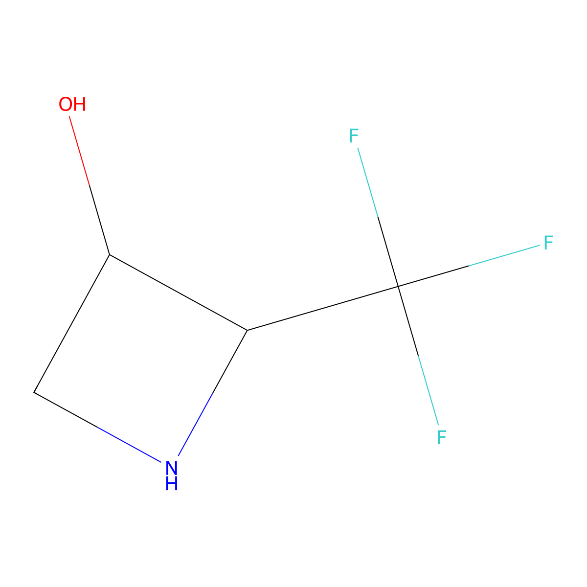 (2R,3S)-2-(trifluoromethyl)azetidin-3-ol molecular structure, CAS 1932055-31-6